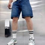 Turkey Made Ripped Jeans Shorts - Mid Blue