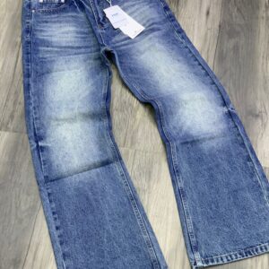 Light Wash Bootcut Jeans with Vertical Graphic