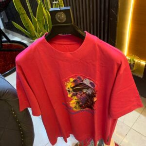 Red Luxury Polo with White Contrast Trim