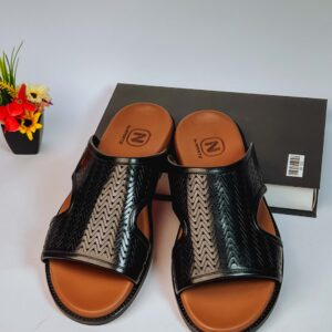 N-AMATO Premium Black Leather H-Strap palm