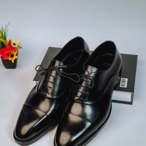 N-AMATO Premium Black Leather Formal Office Shoe.