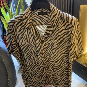 Turkey Vintage Zebra Print Short-Sleeve Shirt