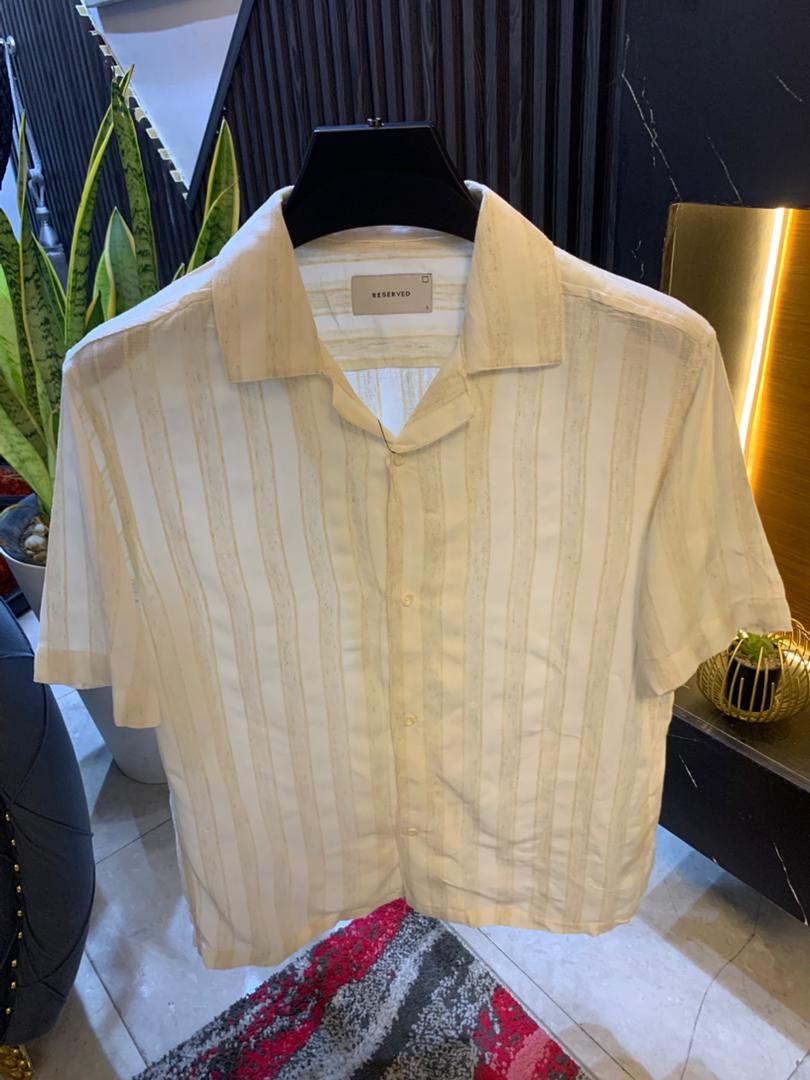 Turkey Vintage Textured Stripe Short-Sleeve Shirt