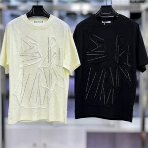 Men’s Abstract Embroidered Studded Crew Neck T-Shirt
