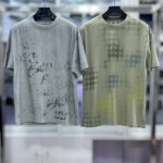 Men’s Graffiti Print Crew Neck T-Shirt | Handwritten Script & Stud Detail Short Sleeve Tee