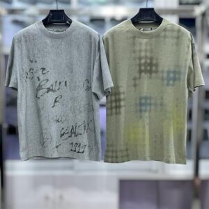 Men’s Graffiti Print Crew Neck T-Shirt | Handwritten Script & Stud Detail Short Sleeve Tee