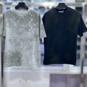 Men’s Paint Splatter Acid Wash Crew Neck T-Shirt