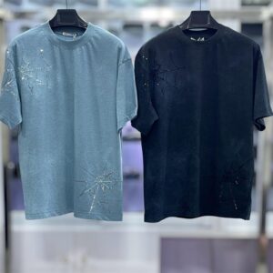 Men’s Rhinestone Spider Web Crew Neck T-Shirt
