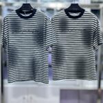 Men's Striped Embroidered Crew Neck T-Shirt
