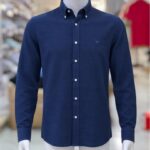 Men’s Navy Blue Long Sleeve Button-Down Shirt