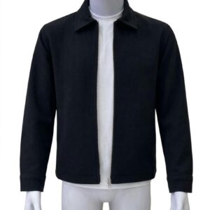 Men’s Black Zip-Up Collar Jacket