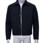 Men’s Dark Navy Cropped Collar Jacket