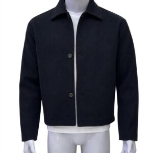 Men’s Dark Navy Cropped Collar Jacket