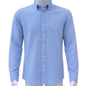 Men’s Light Blue Long Sleeve Button-Down Shirt
