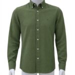 Men’s Olive Green Long Sleeve Button-Down Shirt