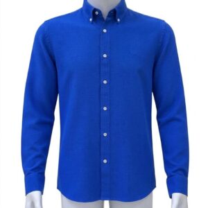 Men’s Royal Blue Long Sleeve Button-Down Shirt