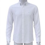 Men’s White Long Sleeve Button-Down Shirt
