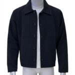 Men’s Dark Navy Button-Front Overshirt Jacket
