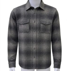 Men’s Gray Check Flannel Overshirt